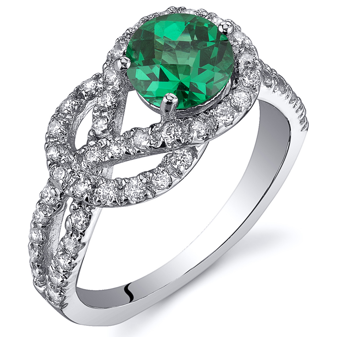 Gracefully Exquisite 0.75 cts Emerald Ring Sterling Silver Sizes 5 to 9 ...