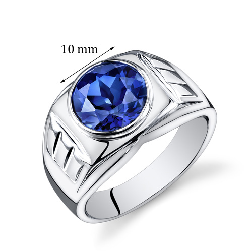 Mens 5.5 cts Round Cut Sapphire Sterling Silver Ring Sizes 8 To 13 | eBay